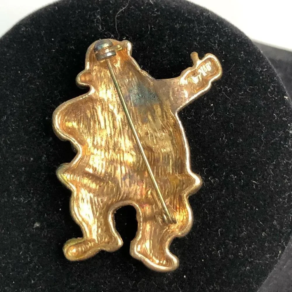 santa pin red‎ glitter enamel festive fun santa hoilday vintage christmas